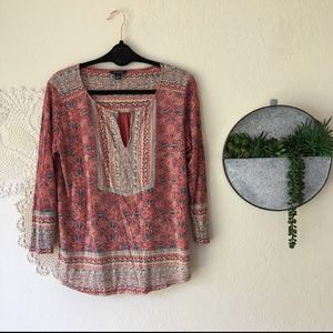 Lucky Brand Boho Style Paneled Top